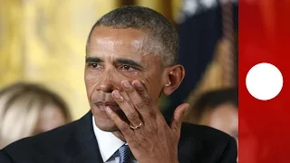 Obama breaks down during gun control speech