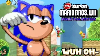 I got a HARDCORE Sonic Fan to play New Super Mario Bros Wii