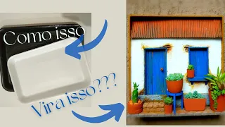 DIY-IDEIA COM BANDEJA DE ISOPOR - IDEIAS BRILHANTES E LINDAS-CASINHA DE JARDIM-MINI JARDIM-RECICLART