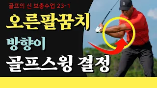 어깨스윙이 안된다면 오른팔꿈치를 점검하자 (골프레슨 보충해설 23-1)