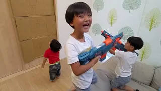 NERFの的を作ったらどんちゃんに笑われたひなごん　ナーフ ＃1176　ひなごんおいちゃんどんちゃん三兄弟vlog