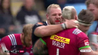 England teammates James Haskell and Joe Marler scrap on the field before making up
