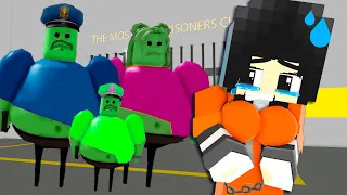 SECRET BARRY PRISON ESCAPE RUN FAMILY BECOME ZOMBIES ( SCARY OBBY ) - Roblox Animation