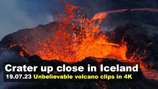 Volcano up close! Iceland volcano 4K drone footage 2023