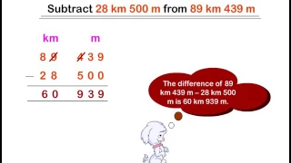 Subtraction - Kilometres and Metres