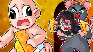 ¡NO LE ROBES EL QUESO A LA RATA MALVADA! 🪓🐀 ¿SOBREVIVIREMOS? BEBE NOOB Y BEBE NOOBSI EN ROBLO