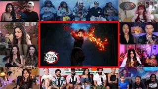 Youtubers React To Tanjiro Using Thunder Breathing | Demon Slayer S3 Ep11 Reaction Mashup