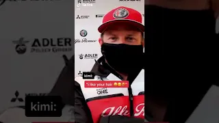 Kimi Raikkonen likes Giovinazzi's hair!