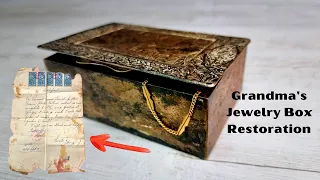 Grandma's Jewelry Box Restoration - Mysterious Document Inside!