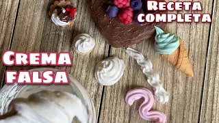 COMO HACER CREMA FALSA EN PORCELANA FRIA- NATA MONTADA BETUN CHANTILLY ETC - PARA USAR CON MANGA