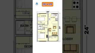 Small house design ideas 20 x 24 House Plan | Best house plan #shorts #homedesign