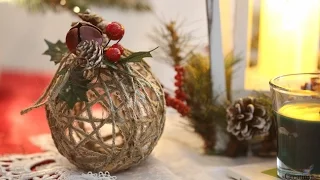 Rustic Twine Ball ornament DIY