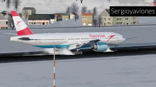 P3Dv4 Flight from Dubrovnik,Croatia to Innsbruck,Austria,Max payload 777-200, landing runway 08