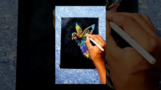 Magical painting using oilpastels and poster colour #shorts