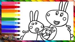 Drawing And Coloring Rebecca Rabbit And Her Pregnant Mom 🐰🤰🍼🐇🌈 Drawings For Kids