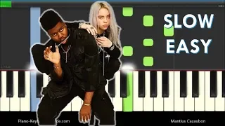 Billie Eilish Lovely with Khalid Slow Easy Piano Tutorial