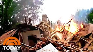 Family’s Dramatic Rescue After House Explosion Caught On Camera | TODAY