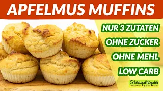 Gesunde Apfelmus Muffins ohne Zucker und Mehl aus nur 3 Zutaten!