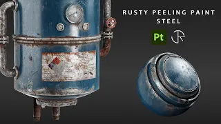 Making a worn rusty steel with peeling paint material in substance 3d painter - Tutorial