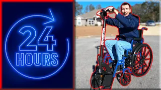 Spending 24 HOURS Straight In A WHEELCHAIR! **Rode ELECTRIC SCOOTER!**