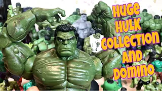 HUGE COLLECTION OF HULK FAMILY + THE BIGGEST HULK DOMINO !!! BOX OF TOYS HULK, SUPER HERO TOYS