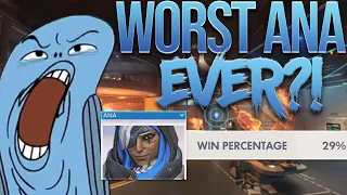 The Worst Ana Player Ever? (Trash Talking Teammates In Overwatch!)