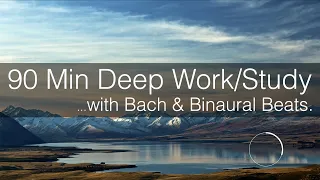 40 Hz Binaural Beats + Bach - Minimalist Ambience for Focus, Work, Study (90 Min Session, Piano)