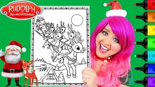 Coloring Santa & Rudolph Red Nosed Reindeer Coloring Page Prismacolor Markers | KiMMi THE CLOWN