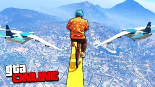 ЭКСТРЕМАЛЬНО ОПАСНЫЕ ПРЫЖКИ ПО ТОНКОЙ ВЕРЕВКЕ В НЕБЕ НА BMX В GTA 5 ONLINE