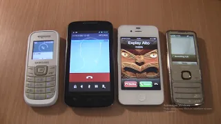 Incoming call & Outgoing call at the Same Time Explay Alto+Iphone 4s ios 6+Nokia 6700+Samsung 1200M