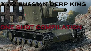 KV-2 152MM ONE SHOT COMPILATION [derp lord](WOT BLITZ)