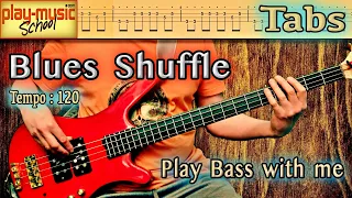 Blues Shuffle - PMS Tempo 120 (Bass Cover) + Play along TABS