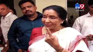 Singer Asha Bhosle casted her vote, Mumbai- Tv9