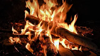 Сracking campfire sounds for sleep and relaxation. Fireplace.