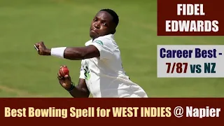 FIDEL EDWARDS | Career Best - 7/87 @ Napier | WEST INDIES tour of NEW ZEALAND 2008