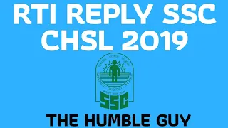 RTI Reply SSC CHSL 2019||
