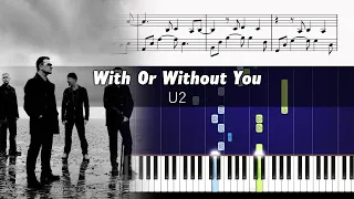 U2 - With Or Without You - Piano Tutorial + SHEETS