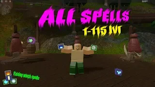 ALL SPELLS 1-115 lvl DUNGEON QUEST ROBLOX