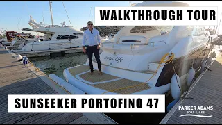 Sunseeker Portofino 47 Walkthrough Tour  - Great example of one of these great boats!