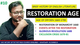 RESTORATION PERIOD || HISTORY OF ENGLISH LITERATURE || AKSRAJVEER || LITERATURE LOVERS