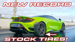 NEW RECORD ON STOCK TIRES * McLaren 765LT 1/4 Mile Testing