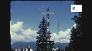 1960s Vancouver, Canada, Stanley Park First Nations Totem Poles, Home Movies, 8mm