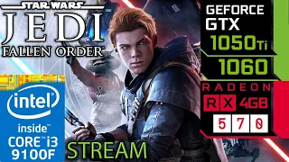 Star Wars Jedi Fallen Order - GTX 1050 ti - GTX 1060 - RX 570 - i3 9100f - Performance Benchmark PC