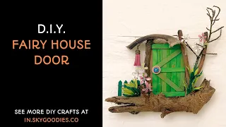 Making a Fairy House Door with found things, popsicle sticks and paper; quick DIY tutorial