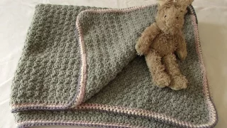 VERY EASY crochet baby blanket for beginners - quick afghan / throw