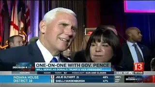 VP-elect Mike Pence reacts after Donald Trump's win