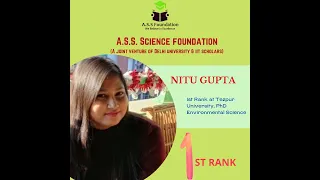 SUCCESS STORY OCT 2021 -NITU GUPTA (PhD ENVIRONMENTAL SCIENCE TEZPUR UNIVERSITY  )