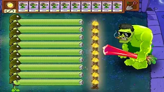 All Team Plants Gatling Pea vs Hulk Zombie - Plants vs Zombies 2 God Mod