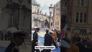 Day 1: King Willem Alexander and Queen Maxima Officially Welcomed President Macron on Dam Square