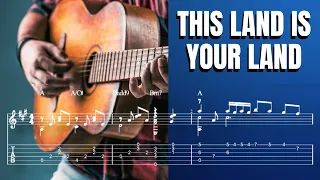 This Land Is Your Land - Woody Guthrie - Fingerstyle Guitar Tutorial Tab